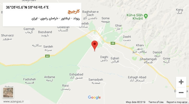 روستای کارجیج بر روی نقشه