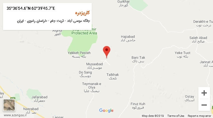 روستای کاریزدره بر روی نقشه
