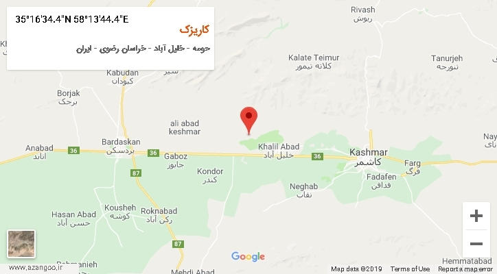 روستای کاریزک بر روی نقشه