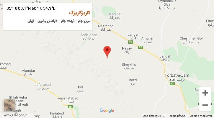 روستای کاریزکاریزک بر روی نقشه