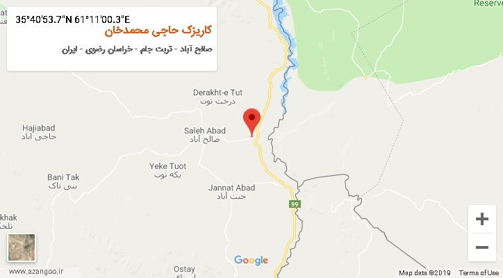 روستای کاریزک حاجی محمدخان بر روی نقشه