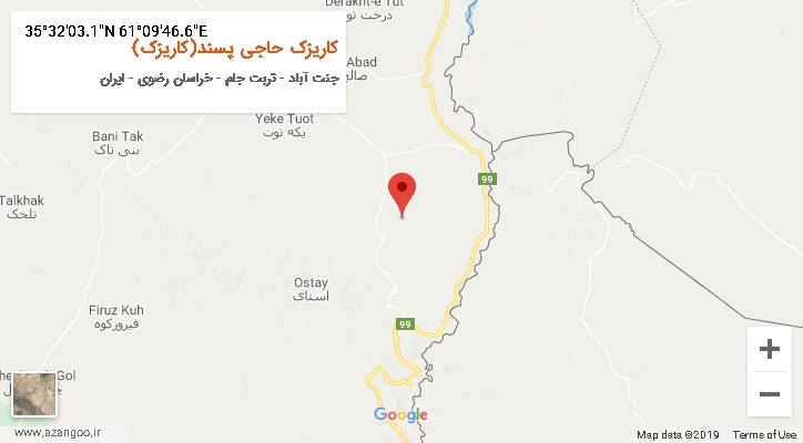 روستای کاریزک حاجی پسند(کاریزک) بر روی نقشه