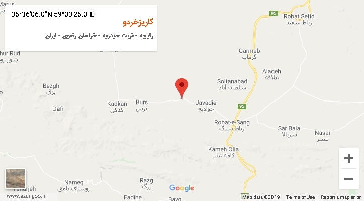 روستای کاریزخردو بر روی نقشه