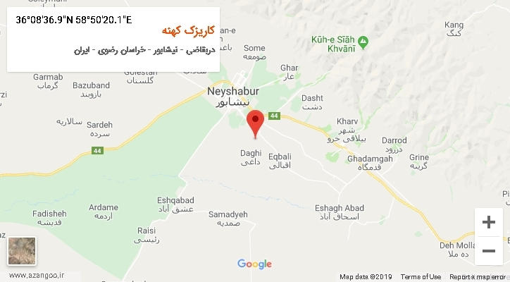 روستای کاریزک کهنه بر روی نقشه