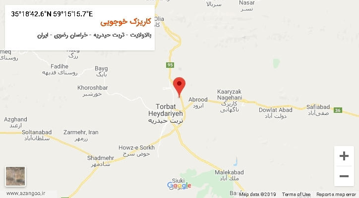 روستای کاریزک خوجویی بر روی نقشه