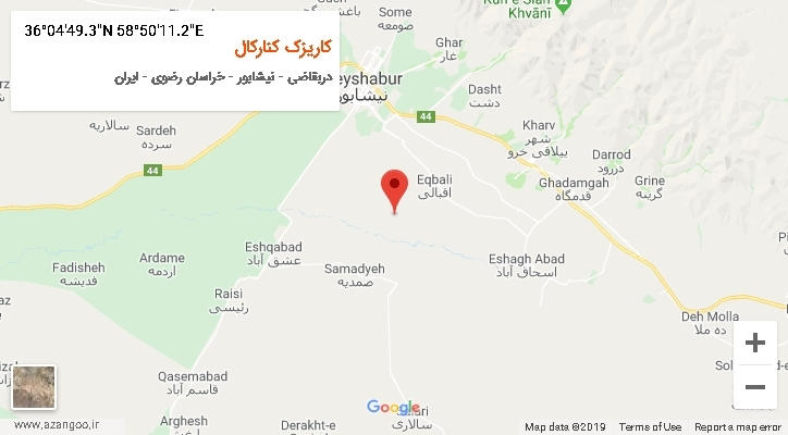 روستای کاریزک کنارکال بر روی نقشه