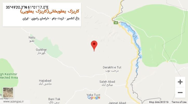 روستای کاریزک یعقوبخانی(کاریزک یعقوبی) بر روی نقشه