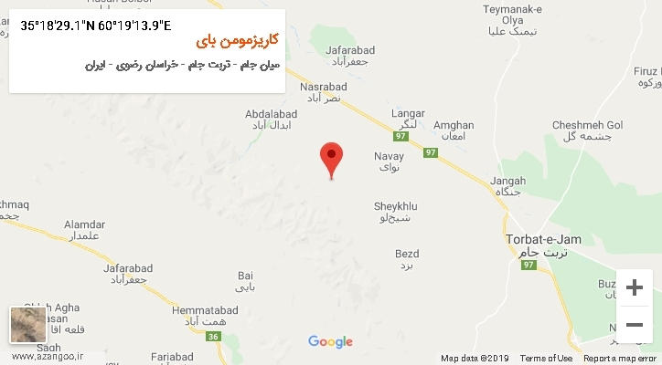 روستای کاریزمومن بای بر روی نقشه