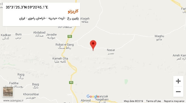 روستای کاریزنو بر روی نقشه