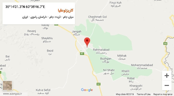 روستای کاریزنوعلیا بر روی نقشه