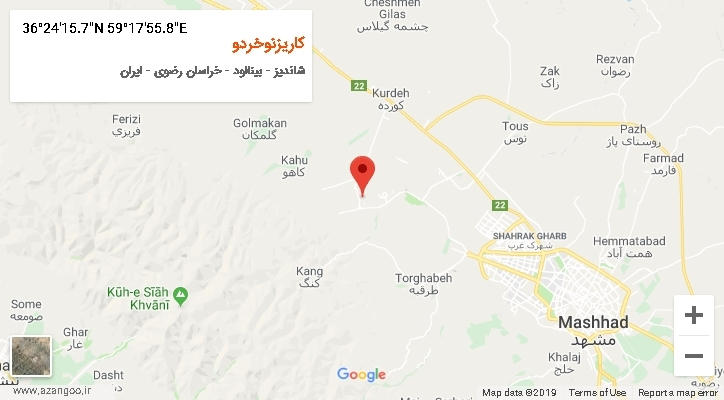 روستای کاریزنوخردو بر روی نقشه