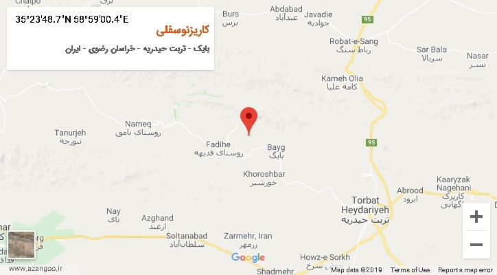 روستای کاریزنوسفلی بر روی نقشه