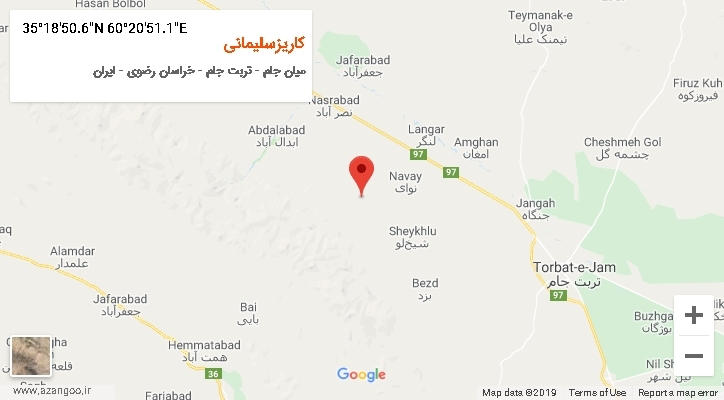 روستای کاریزسلیمانی بر روی نقشه