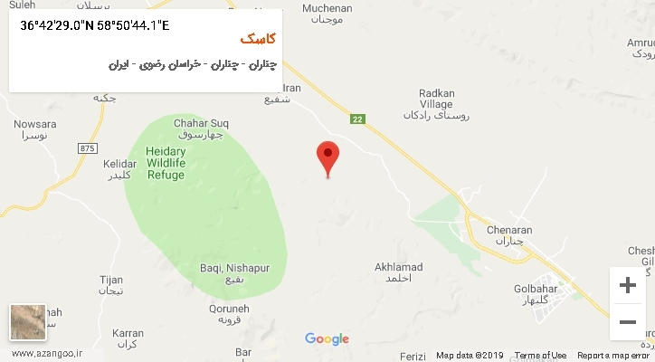 روستای کاسک بر روی نقشه