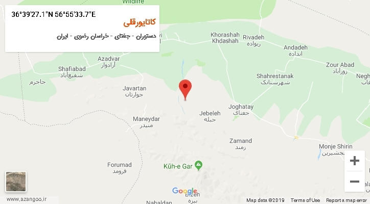 روستای کاتایورقلی بر روی نقشه