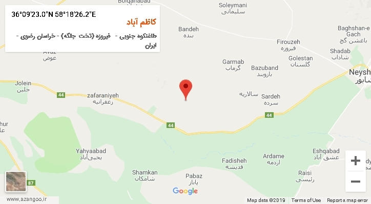 روستای کاظم آباد بر روی نقشه