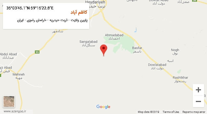 روستای کاظم آباد بر روی نقشه