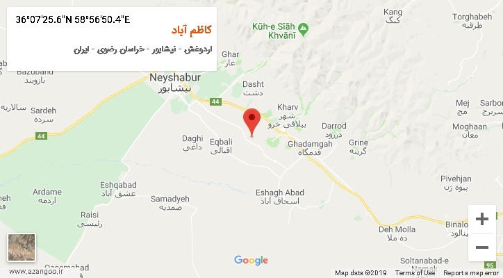 روستای کاظم آباد بر روی نقشه