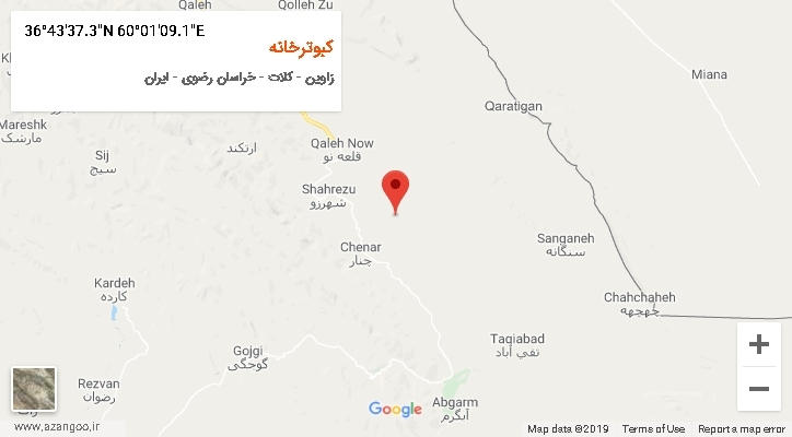 روستای کبوترخانه بر روی نقشه