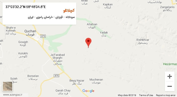 روستای کچلانلو بر روی نقشه