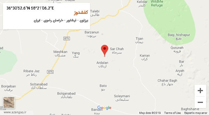 روستای کفشدوز بر روی نقشه