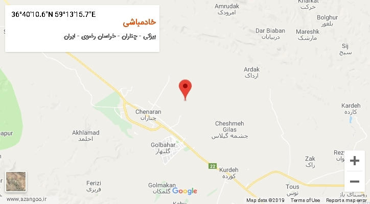 روستای خادمباشی بر روی نقشه