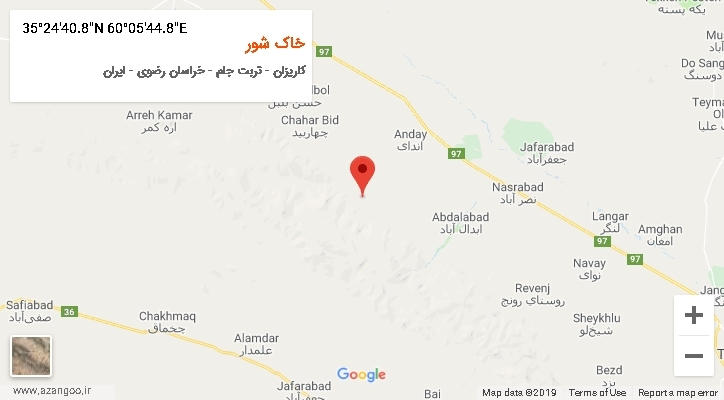 روستای خاک شور بر روی نقشه