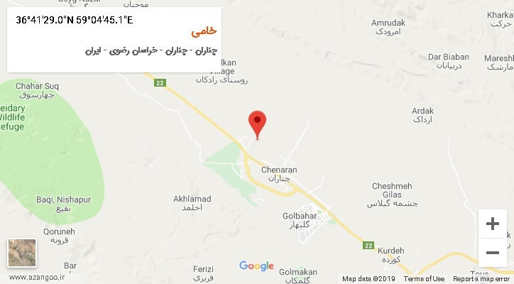روستای خامی بر روی نقشه
