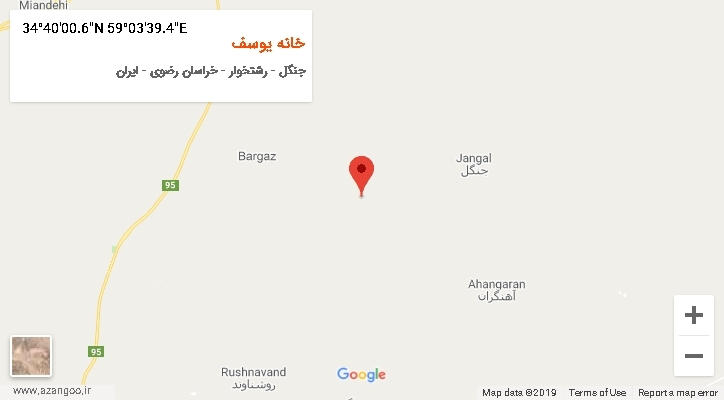 روستای خانه یوسف بر روی نقشه