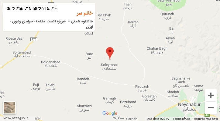 روستای خانم سر بر روی نقشه