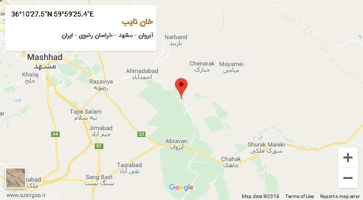 روستای خان نایب بر روی نقشه