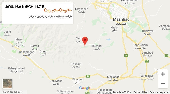 روستای خانرود(اسلام رود) بر روی نقشه