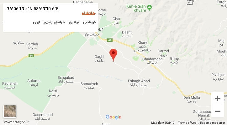 روستای خانشاه بر روی نقشه