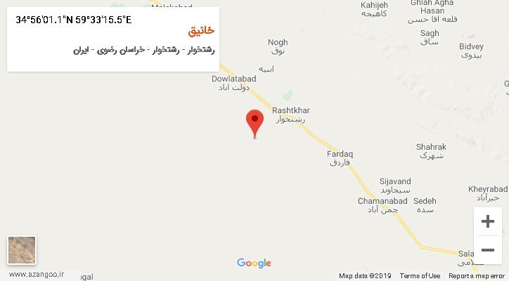 روستای خانیق بر روی نقشه