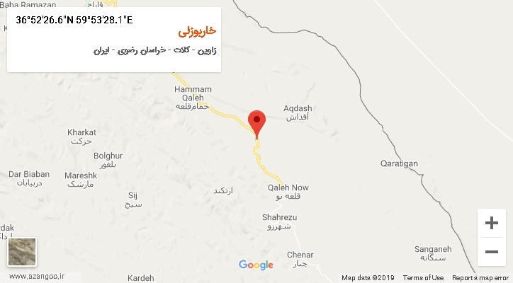 روستای خاربوزلی بر روی نقشه