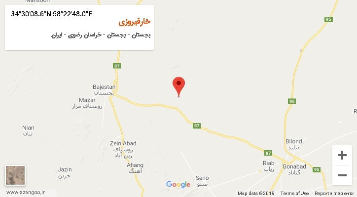 روستای خارفیروزی بر روی نقشه