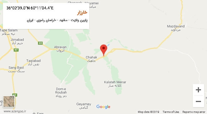 روستای خارزار بر روی نقشه