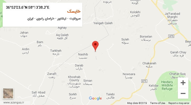 روستای خایسک بر روی نقشه