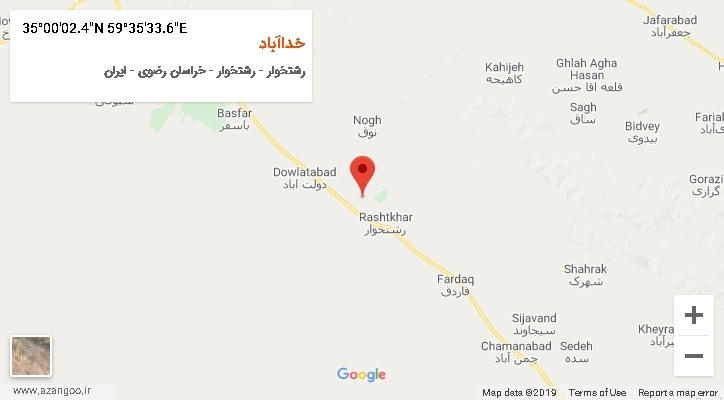 روستای خداآباد بر روی نقشه