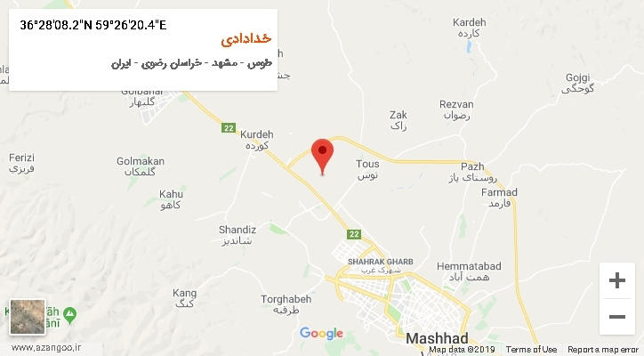 روستای خدادادی بر روی نقشه