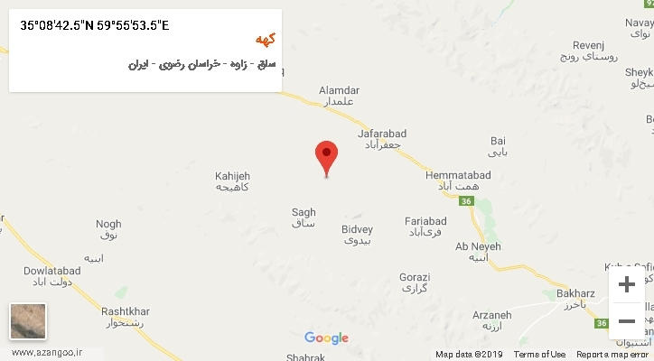 روستای کهه بر روی نقشه