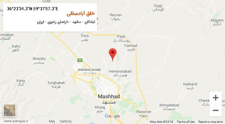 روستای خلق آبادسفلی بر روی نقشه