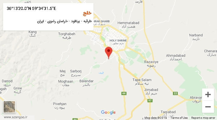 روستای خلج بر روی نقشه