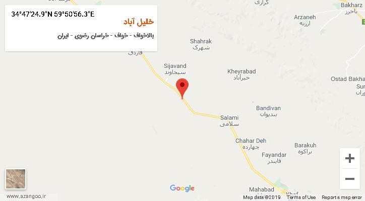 روستای خلیل آباد بر روی نقشه