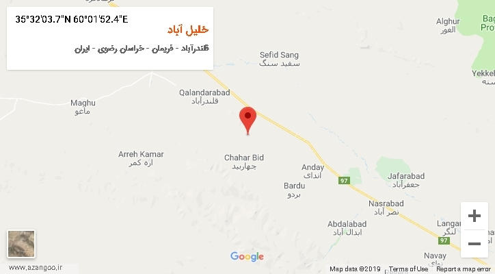 روستای خلیل آباد بر روی نقشه