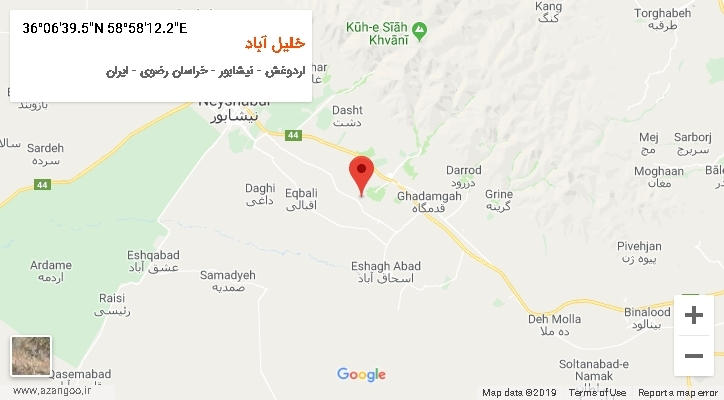 روستای خلیل آباد بر روی نقشه