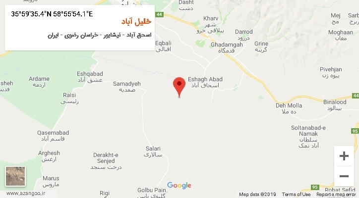 روستای خلیل آباد بر روی نقشه