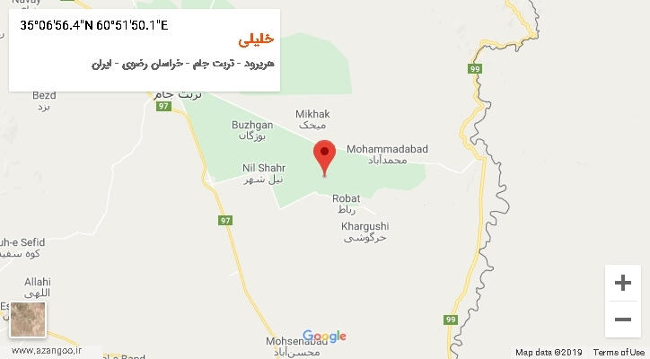 روستای خلیلی بر روی نقشه