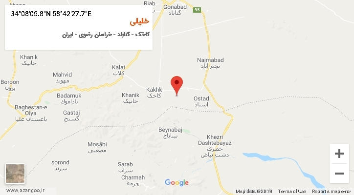 روستای خلیلی بر روی نقشه