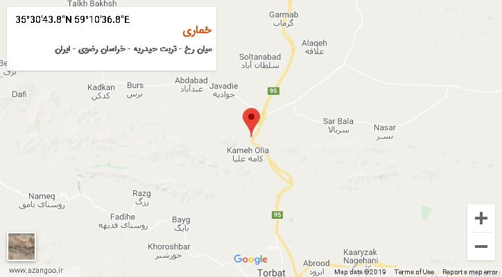 روستای خماری بر روی نقشه